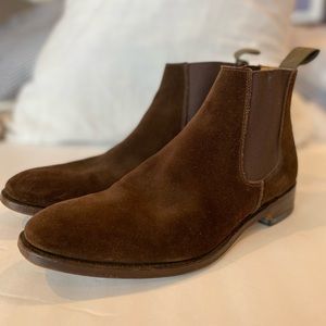 Alfred Sargent chocolate brown suede chelsea dress boots unisex UK size 9 rare